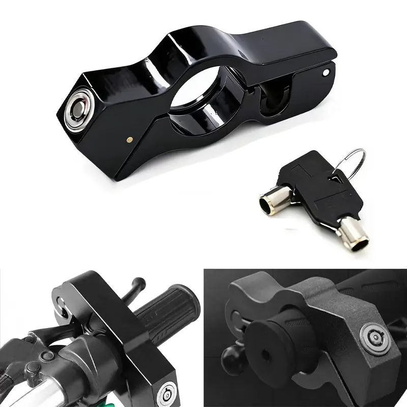 Motorcycle Locks Handlebar Grip Heavy Duty Motorcycle Lock Anti Theft Throttle Brake Grip Lock Theft Helmet and Brake Lock Secures Bike Scooter Moped ATV