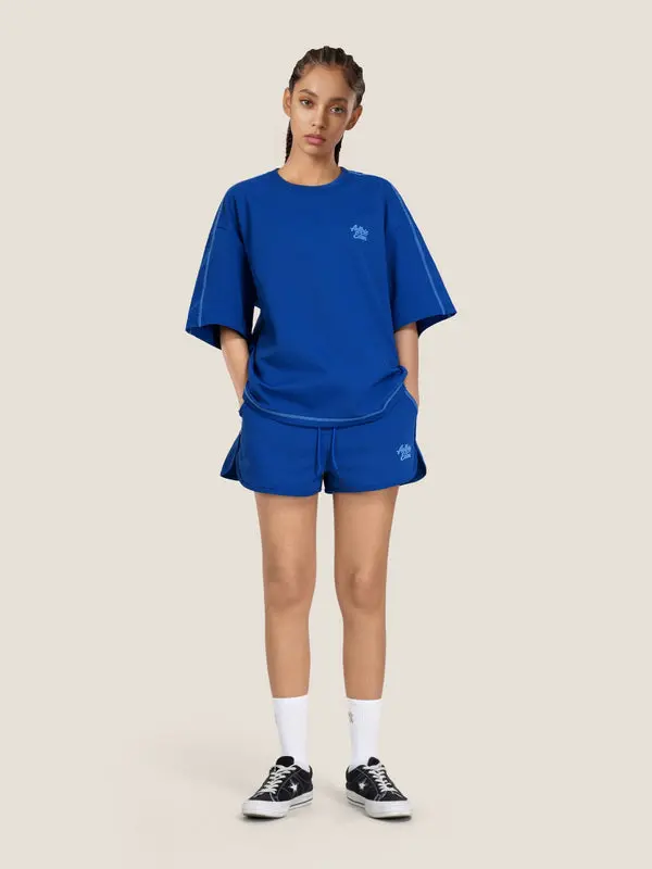 Aelfric Eden Cloud Oversized Sweat Set Oversized Tee & Relaxed Shorts Unisex Casual Streetwear Set, Polyester, Drape, Lightweight