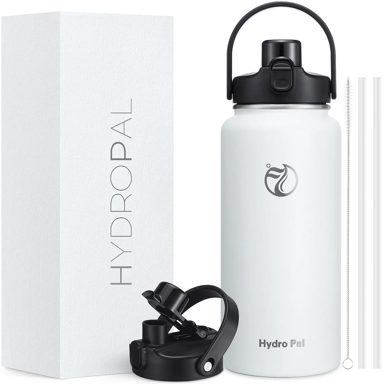 HydroPal 64oz Insulated Stainless Steel Water Bottle, Half Gallon, 2-in-1  Lid (Chug & Straw), Double-Walled Vacuum, Leak-Proof, Wide Mouth, Drinkware  #Summervibes - TikTok Shop