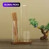 【Black Friday】2-in-1 Incense Burner and Storage Holder with Wooden Base, Hanging Incense Stand and Removable Glass Ash Collector, Home Fragrance Decor for Living Room and Bedroom