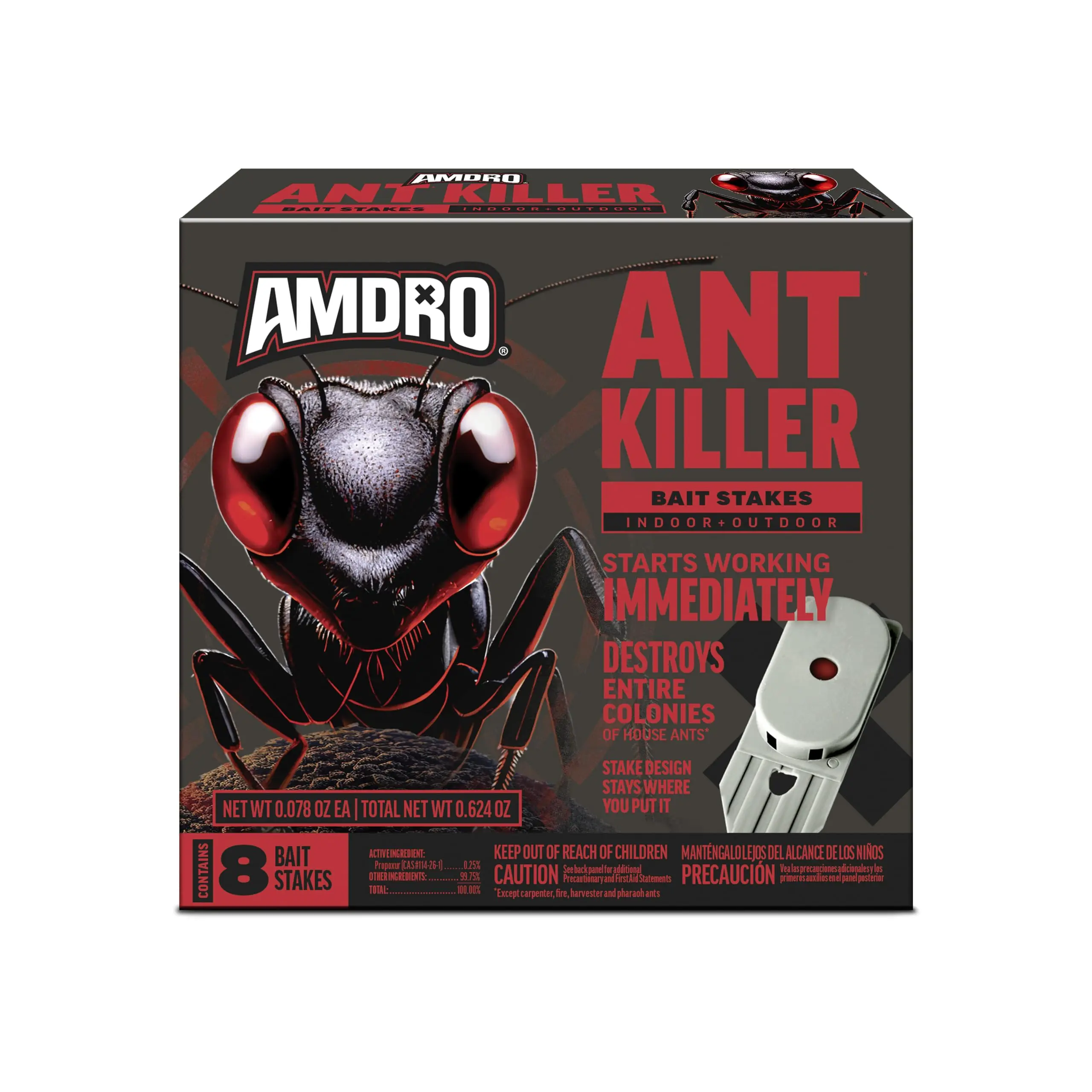 Outdoor Ant Killing Bait Stakes for Yard Protection, Colony Control System That Kills Ants and Helps Prevent Return, Ready to Use Stakes, Pest Control Solutions, Colony Killers, Easy-To-Use Stake Design, Insect-Control, Low-Maintenance