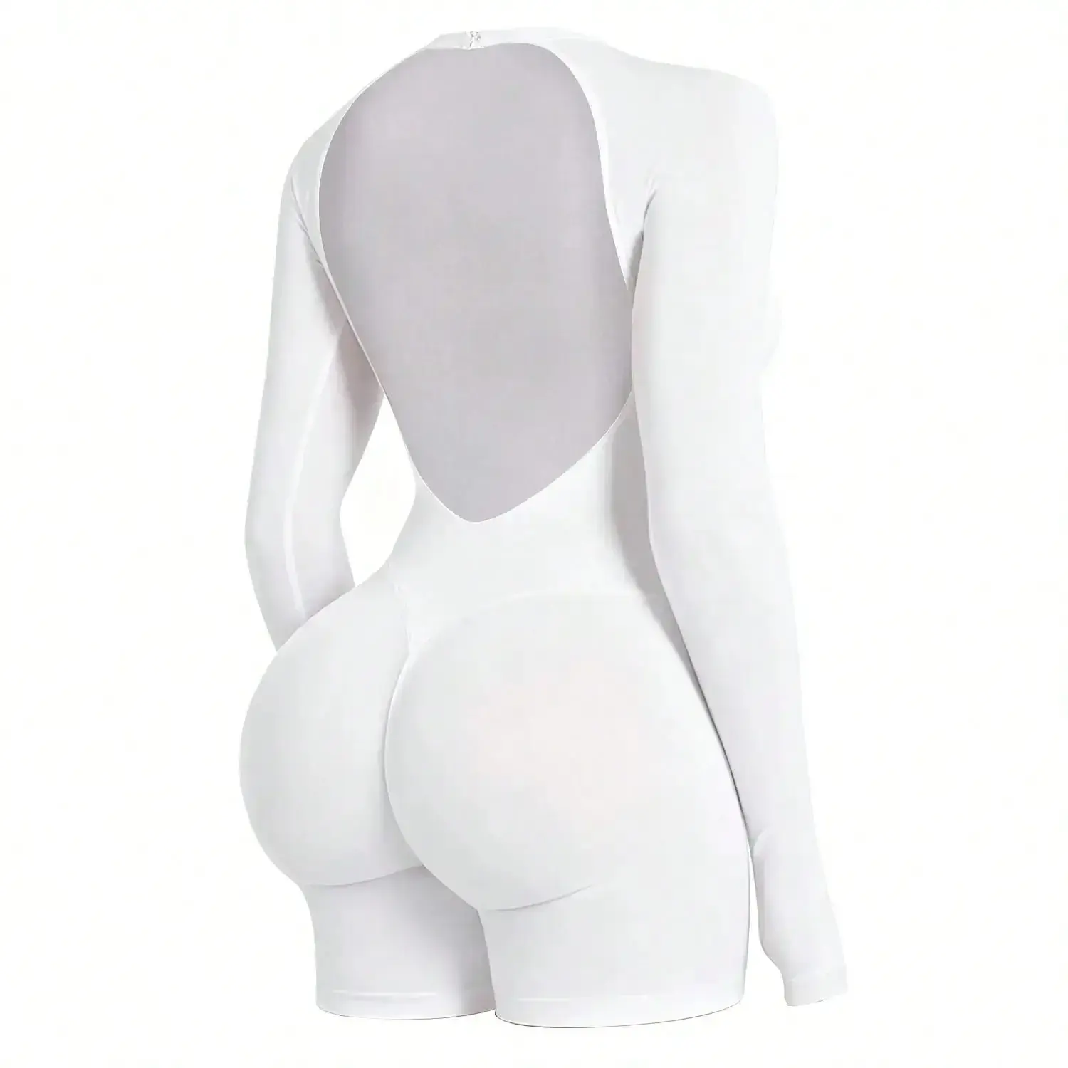 Women's DFYNE High Compression Long Sleeve 1-Piece Bodysuit Jumpsuits for Women, Nylon Activewear with Shaping Yoga Bralette, Soft Gym Clothing for Fitness Workouts [Size Up 1]