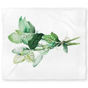 Begin Home Decor C1DCKSW0HLWZZC Tied Up Basil Leaves Bundle - Green Gastronomy King Size Duvet Cover