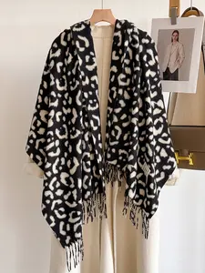 Women's Fall Winter Leopard Print Scarf, Elegant Fashion Shawl, Perfect Gift Choice, Rich Colors, High-Quality Fabric, Top Comfort