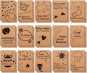 feela 8/15/30 Pack Kraft Notebooks, 8/15 Designs A6 Cute Mini Pocket Notebooks and Journals, Lined Motivation Small Journal Notebook Bulk for Women School Supplies Taking Memos, 4.1X5.8 in, 80 Pages