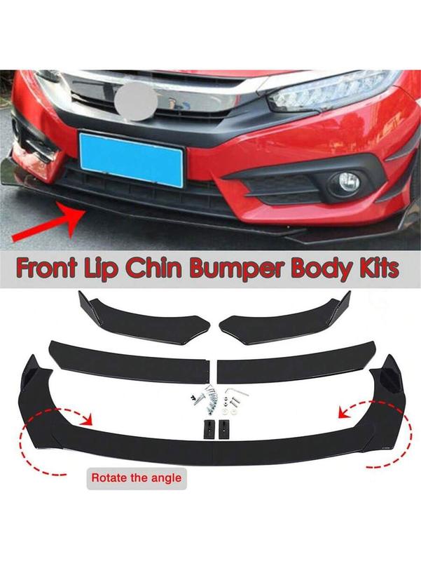 Car Front Lip & Chin Bumper Modification Kit – Designed For Fashion Owners, High-Quality Black PP, Easy Install, Compatible With Most Models!