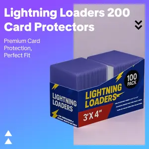 Lightning Loaders 200 Bundle Trading Card Protectors 3"x4" Premium Toploaders for Baseball & Football Cards 100 Hard Sleeves & 100 Penny Sleeves PVC Material Perfect Fit for TCG Enthusiasts