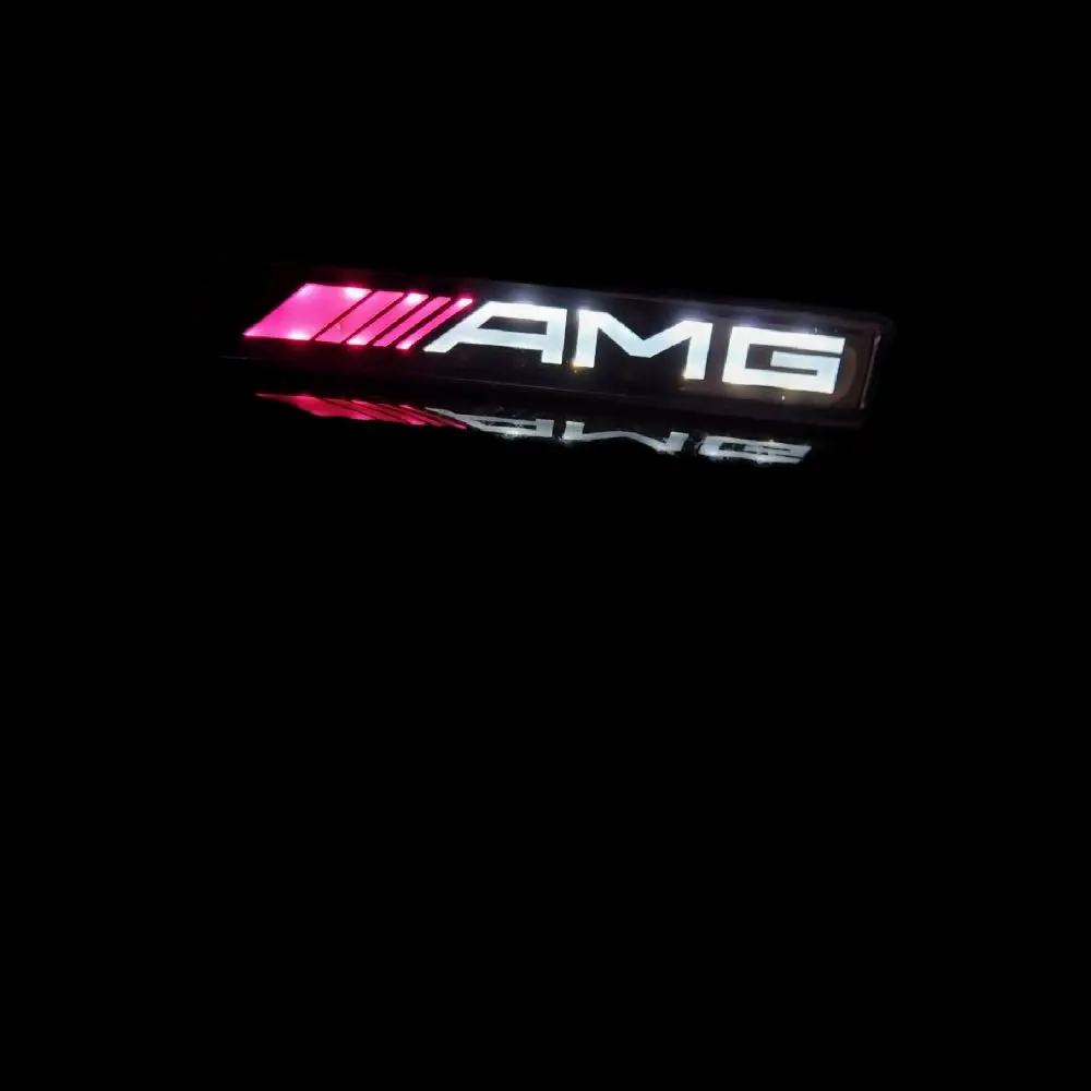 AMG LED Front Grille Emblem Badge 12V Illuminated Logo Universal Mount Durable Construction Easy Wiring Premium Look for Most Models