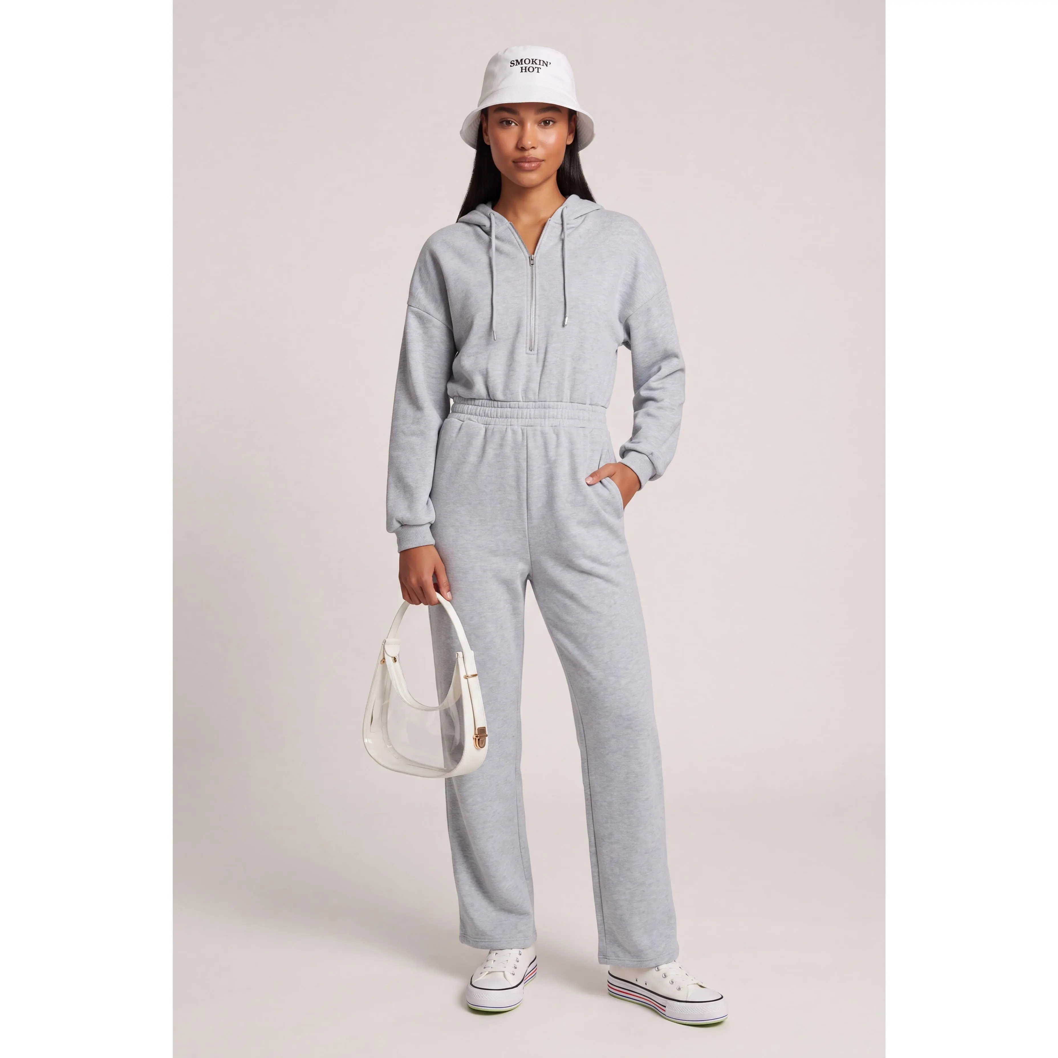 Hooded Wide Leg Jumpsuit