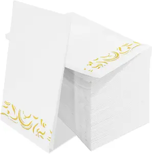 [New Deal] 100 Pack Paper Hand Towels for Bathroom - Soft Absorbent Paper Napkins, Disposable Dinner Napkins, Sustainable Kitchen Party Supplies