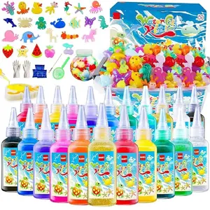 Magic Water Elf Toy Kit for Kids with 20 Gels and 10 Molds, Aqua Fairy,Fun DIY Craft Kit, Squishy Maker, Magic Water Art Kit Favors, Kids Christmas Gifts Crafts Ages 4-8