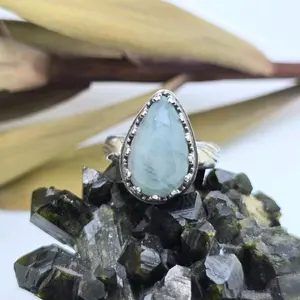 Jen's Jewels Aquamarine and Sterling Silver Ring, Ring Size 6, Aquamarine Ring