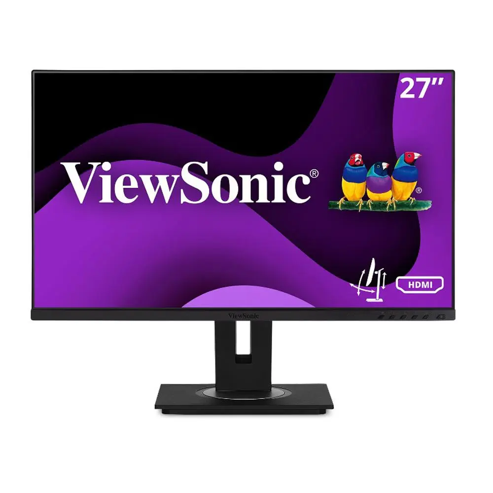 ViewSonic 27" 1080p IPS Monitor, 26-28inches Ergonomic 40-Degree Tilt, 3-Sided Thin Bezel Design, Dual Monitor Setup Compatible, Desk Mount Support, HDMI/DP/VGA Ports, Eco-Friendly Packaging, Ergonomic Design