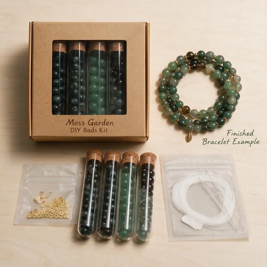 TERRALOOM DIY Beading Bracelet Kit - Natural Stone Beads, Jewelry Making Supplies, Handmade Gift for Adults