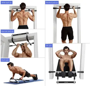 Pull Up Bar for Doorway | Thickened Steel Max Limit 440 lbs Upper Body Fitness Workout Bar| Multi-Grip Strength for Doorway | Indoor Chin-Up Bar Fitness Trainer for Home Gym Portable