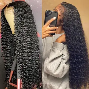 Bling Hair 13x6 Deep Wave HD Lace Front Wig Human Hair 180% density Transparent Lace Frontal Wigs For Women Human Hair Hair Wigs Pre Plucked Lace Front Wig Real Hair Wigs