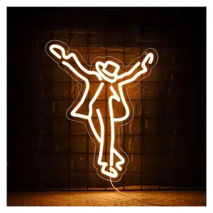 Sign Illuminated Dance Neon Sign MJ LED Light USB Powered For Wall Art Decor For Man Cave Bar Game Room Birthday Illuminated 30cm×39cm Sign Illuminated