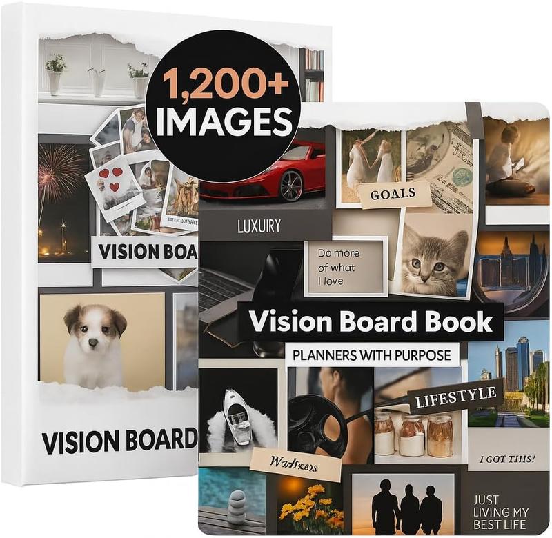 Vision Board Book 1,200+ Vision Board Images & Quotes - Goal Setting Vision Journal for Manifestation, Motivation & Lifestyle Inspiration - Law of Attraction Collage Supplies Kit