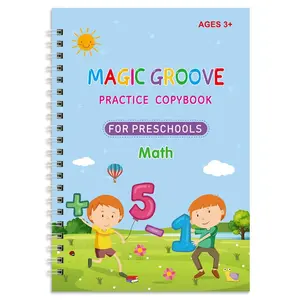 Grooved Children's Writing Book - Reusable Grooved Letter Tracing - Magic Ink, Preschool Handwriting Workbook for Boys and Girls 3-5, 6-7