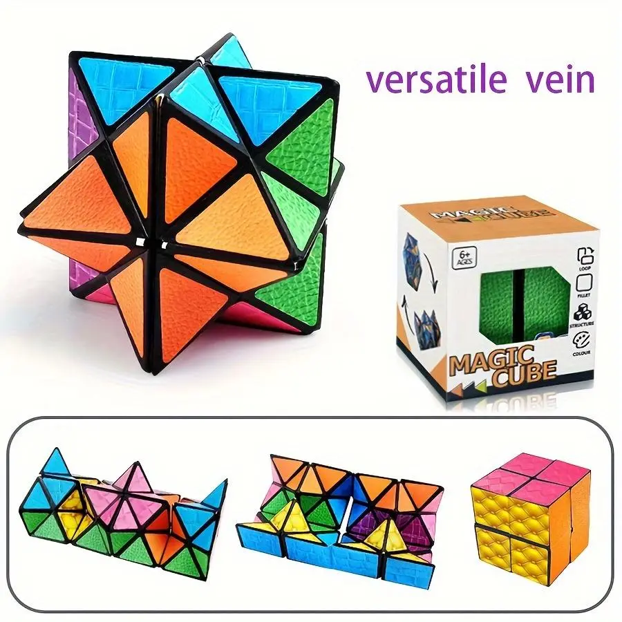 ABS Material Infinity Magic Hexagon Cube - 3D Puzzle Toy for Youngsters, Space Geometry Flip Design, Brain Boost & Relaxation, Mixed Colors