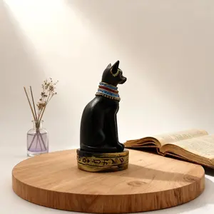Creative Egyptian Cat God Guardian Figurine, Home Decor Living Room Wine Cabinet Ornament, Unique Resin Craft Decoration