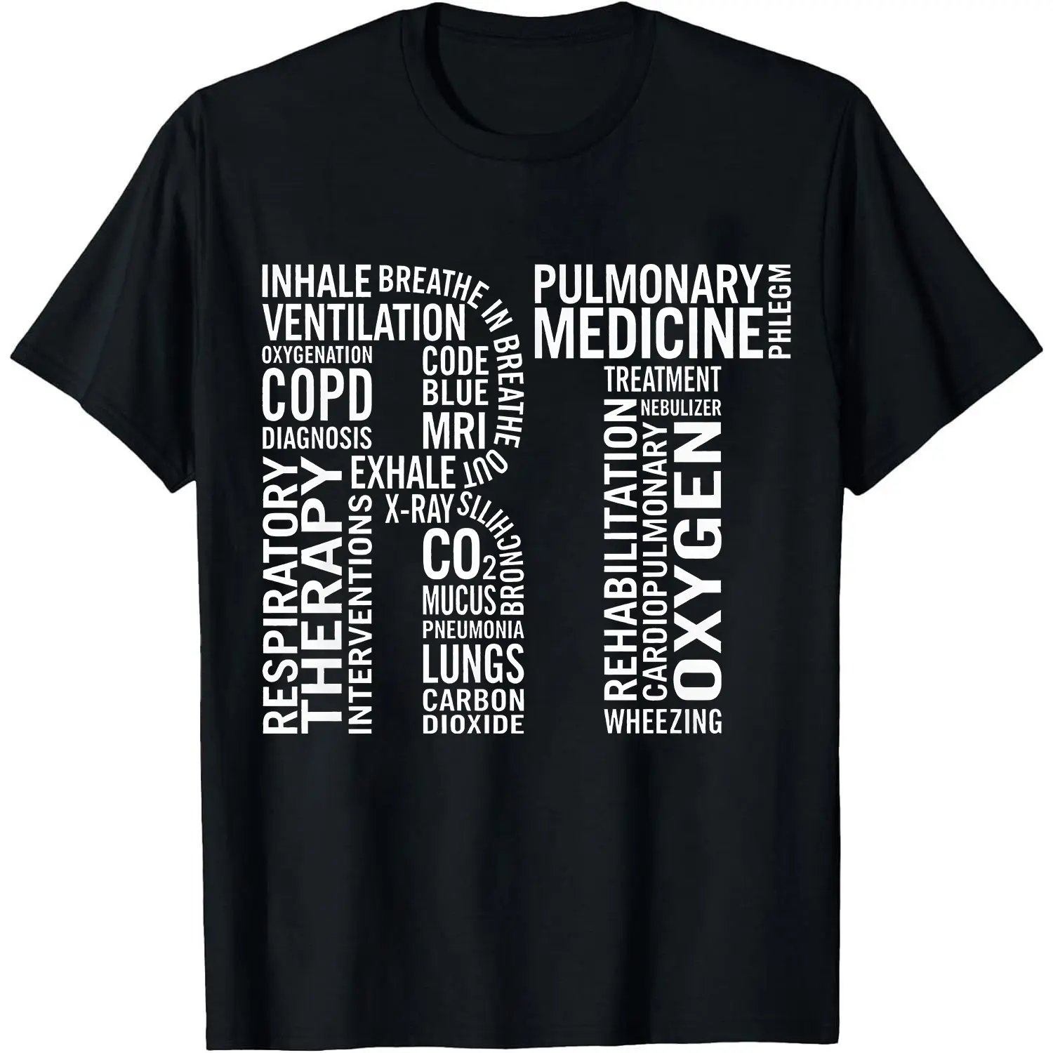 Men's 100% Cotton Short-Sleeve Round Neck Respiratory Therapist Print Top - Smooth, Soft Planet Graphic T-Shirt - Ideal for Loungewear, Workouts - Great Gift for Birthdays, Christmas