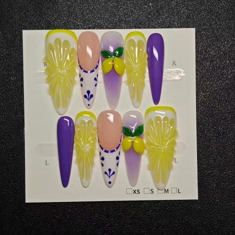 Rachel--20sets handmade press-on nails selectable size and length random style