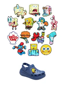 Sponge Cartoon Cute Hole Shoes Decorations, Hand Rings, Notebooks, Bags, Charm Accessories for Parties Birthday Christmas Halloween Gifts