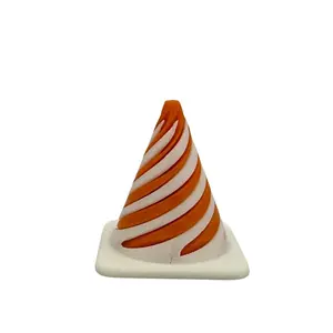 Spiral Fidget Toy Traffic Cone 3D Print Orange White Striped Design Stress Relief Toy