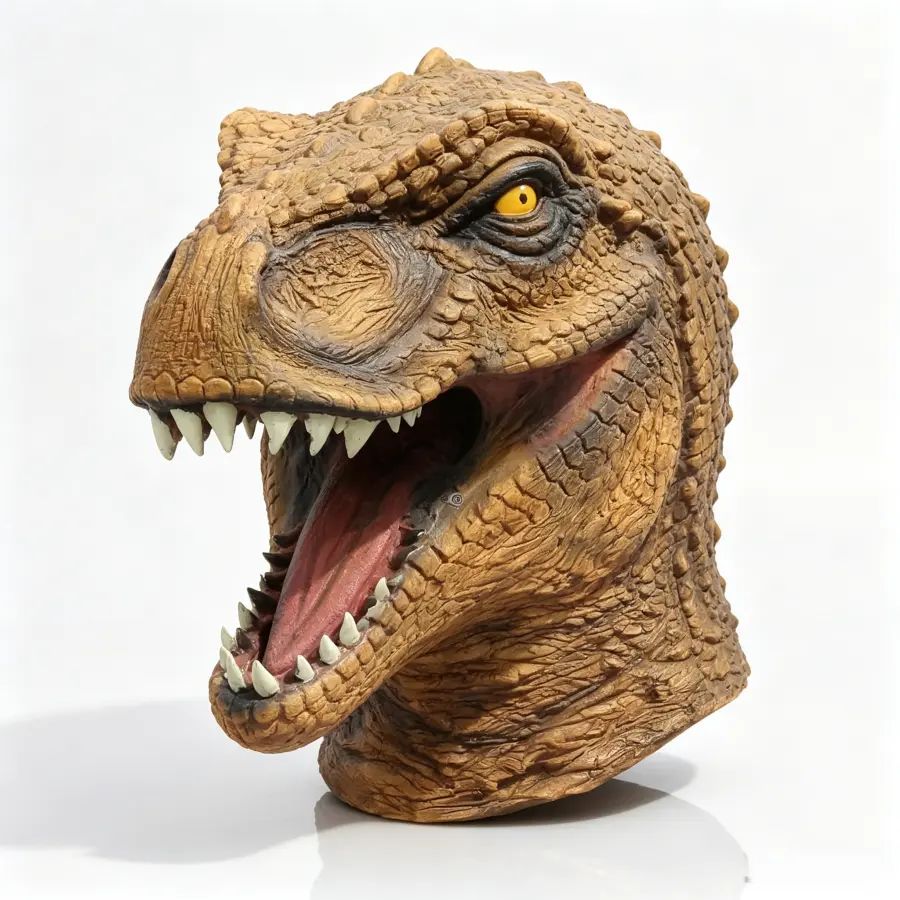 Ultra-Realistic Latex Dinosaur Mask - Fierce Prehistoric Reptile Headpiece for Halloween Costume, Cosplay, Creative Masks, Eye