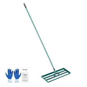 VEVOR  Lawn Leveling Rake, 30"x10" Level Lawn Tool, Heavy-duty Lawn Leveler with 78" Steel Extended Handle, Yard Leveling Rake Suit for Garden, Golf Lawn, Farm, Q235 Steel