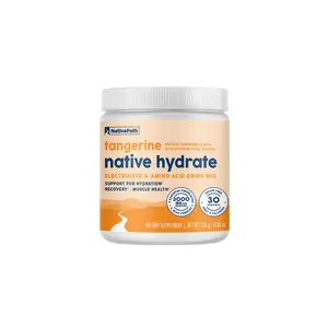NativePath Hydrate, Zero Sugar, Electrolytes Powder with BCAAs, Tangerine Hydration, Keto & Paleo Friendly, 30 Servings