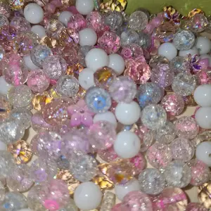 Glass Bead Mixes for Jewelry or DIY Projects - Assorted Colors and Designs for Creative Crafting