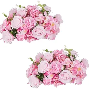 Popular 36cm imitation hydrangea rose ball wedding table arrangement flower proposal window exhibition hall decoration road guide flower bouquet pink Fake flower
