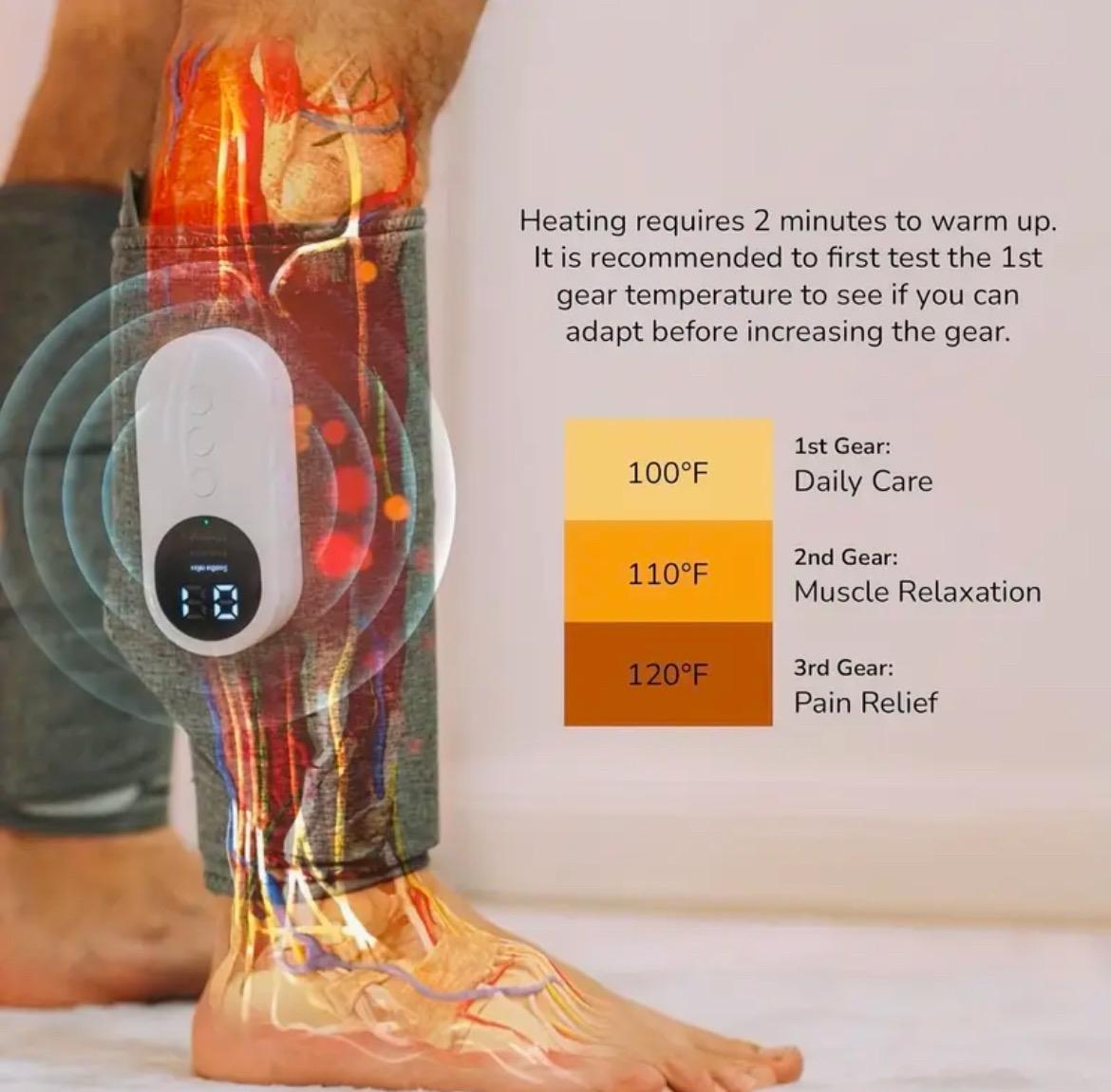 Leg Massager 2024 Enhanced Calf Air Compression Massager For Circulation And Pain Relief, Leg Massager With Heat, Relieve Fatigue, Help For Edema And Varicose Veins, Easy To Use, Muscle Relaxation, For Men/Women Home, Office Gifts Therapy Comfort