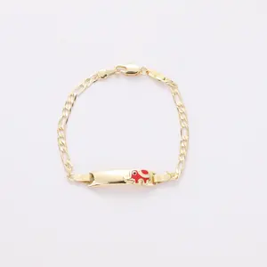 14K Gold Plated Elephant Kids Bracelet Eco-Friendly Material Perfect Gift for Kids Adjustable Chain Design