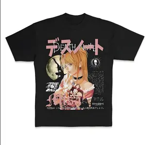 [100% Cotton] Misa Retro Pattern T-shirt, Death Note Merch, Anime Costume, Anime Shirt Top Street Dress Black Oversized