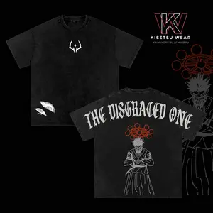 Sukuna “The Disgraced One” Vintage Washed Oversized Gym T-Shirt – Jujutsu Kaisen Anime Graphic Tee, Ryomen Sukuna Curse King Manga Shirt, Streetwear Casual Apparel, Unisex Top, Gift for JJK Fans