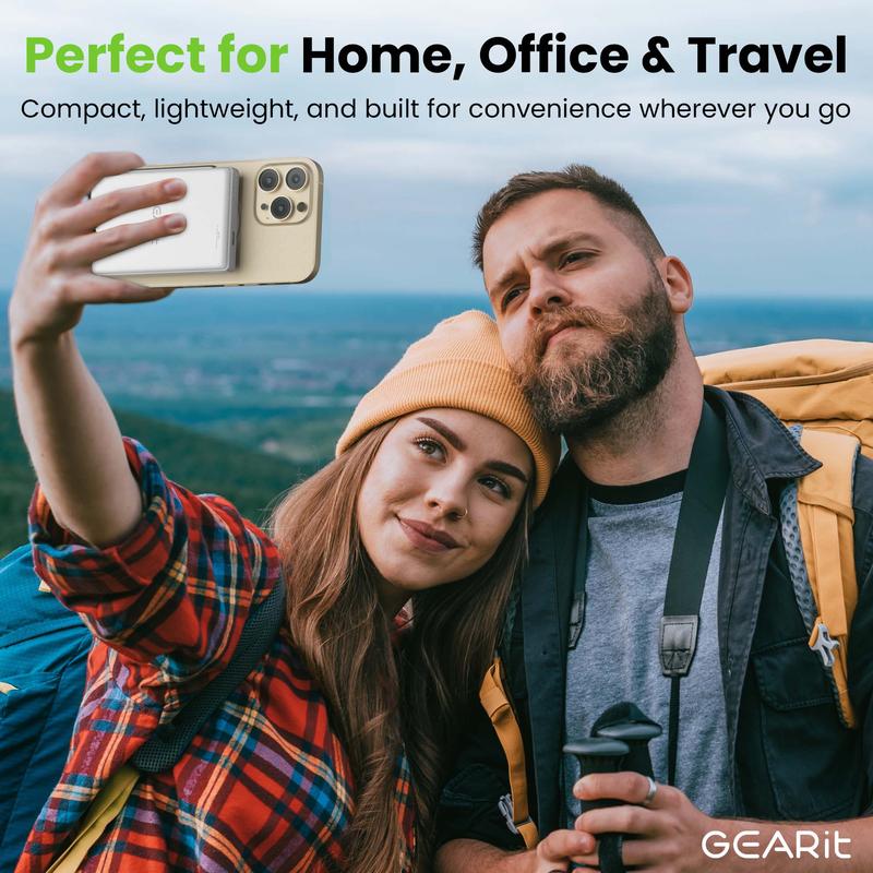 GearIt 2-in-1 MagSafe Wireless 10000mAh Power Bank Portable Charger with Kickstand for iPhone & Apple Watch