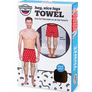 THE HAIRY LEGS TOWEL - Funny Gag Joke Beach Bathroom Pool Blanket - BigMouth Inc