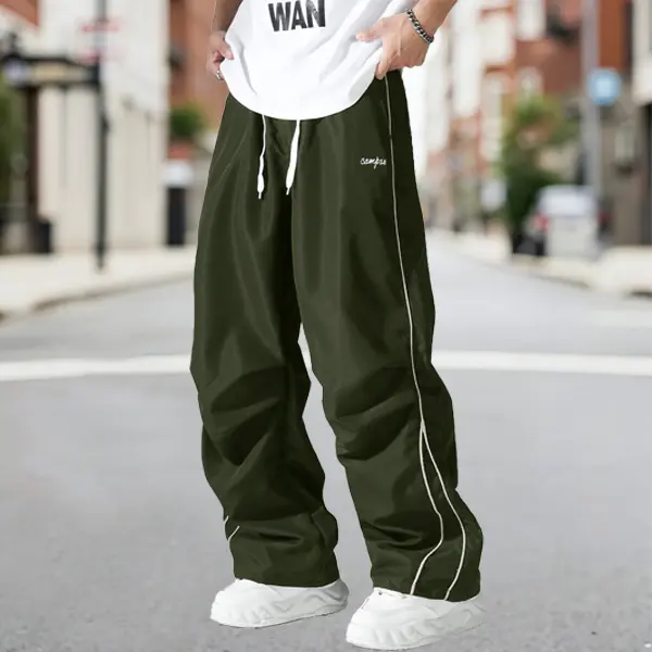 2/3-pcs-Men's Sports Pants Outdoor Hiking Running Fitness Straight-leg Trousers With Pockets Striped Solid Color Two/Three-piece Set for Menswear