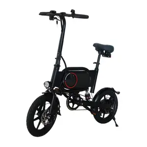 Foldable Electric Bike for Adults, 20MPH Lightweight Mini Ebike with 25-Mile Range, 14” Portable Dual Seat E-Bike for Commuting & Campus Riding f12