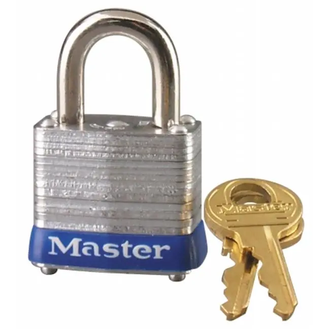 Master Lock No. 7 Keyed Padlock (Pack of 6) - Nickel, Brass, Steel Construction, 1-0.13in Size, 0.50in Horizontal Clearance, 9/16in Vertical Clearance, 0.85in Height, 2 Keys, Locking Lever, P467