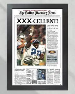 1996 Dallas Cowboys Super Bowl Champion Newspaper Front Page Print