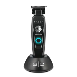 StyleCraft Saber Trimmer - Professional Cordless Hair Trimmer with Full Metal Body and Digital Brushless Motor in Black