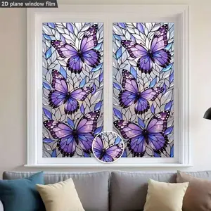 1pc Butterfly Design PVC Static Cling Window Film, 45x100 Cm, Removable & Reusable, Privacy Protection, Easy Installation, Home Decor