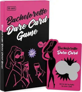 Bachelorette Dare Scratch Off Card Game, 50 Cards with Reusable Stickers, Hilarious Fun for Bride Tribe & Girls Night, fun with friends in party,Ages 21+