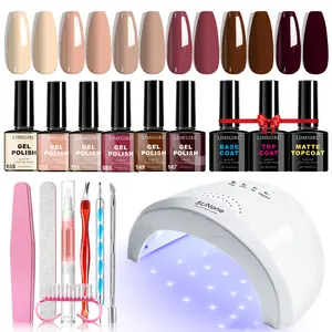 LIMEGIRL Gel Nail Polish Set 6 Color Set with UV Nail Light and Nail Tools, Soaking Nail Set, for Beginners DIY Nail Set nail gel manicure nail  kit  for  beginners