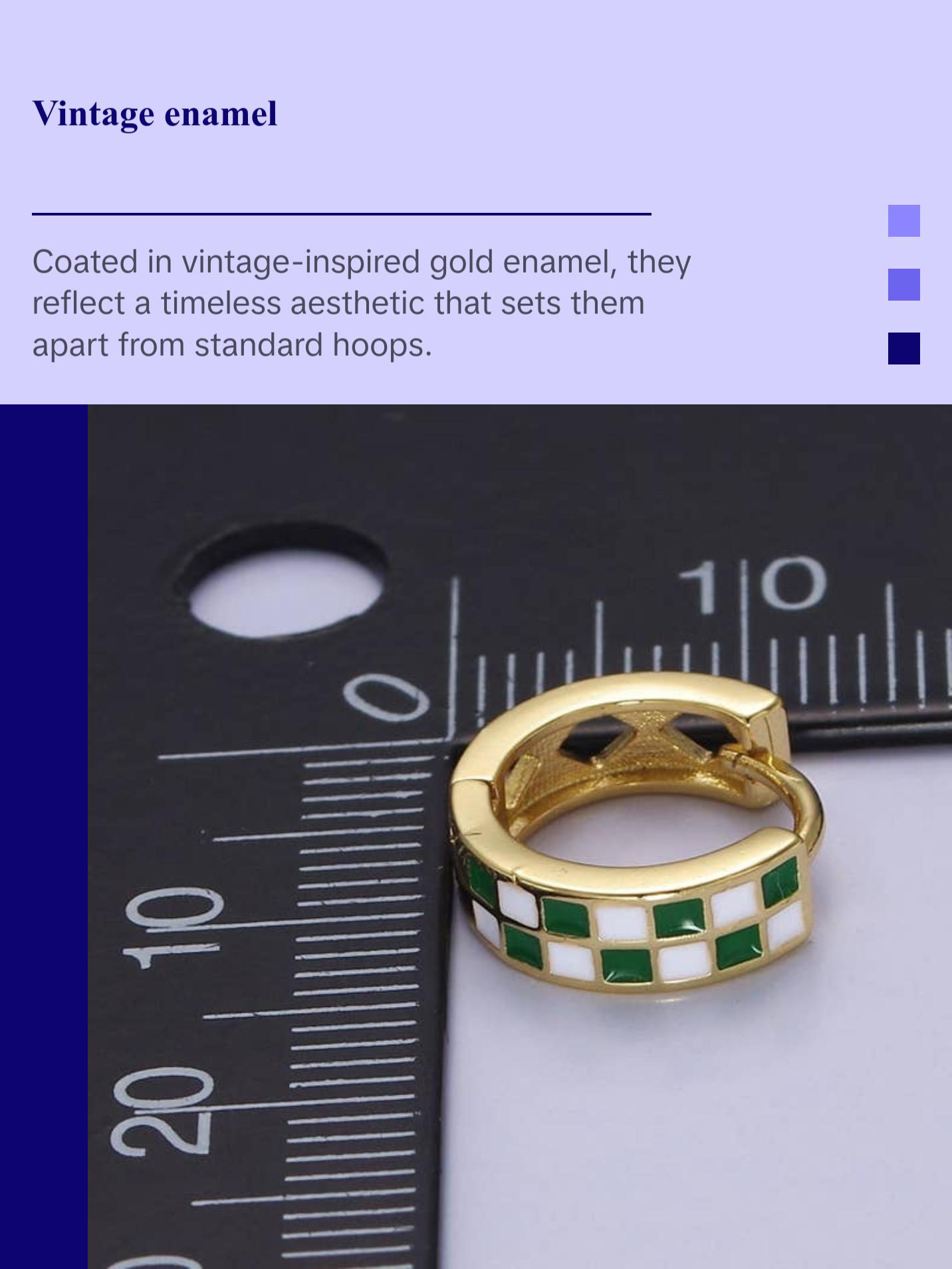 Checker Hoops Earrings