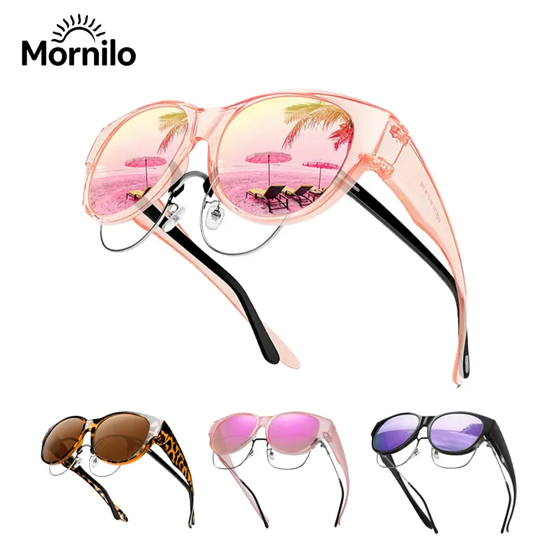 Unisex Polarized Fit-Over Prescription Sunglasses - Oversized Square Plastic Frame, UV400 UV Protection, Anti-Glare, Lightweight Sports Eyewear for Driving, Beach, Travel, Square Shape